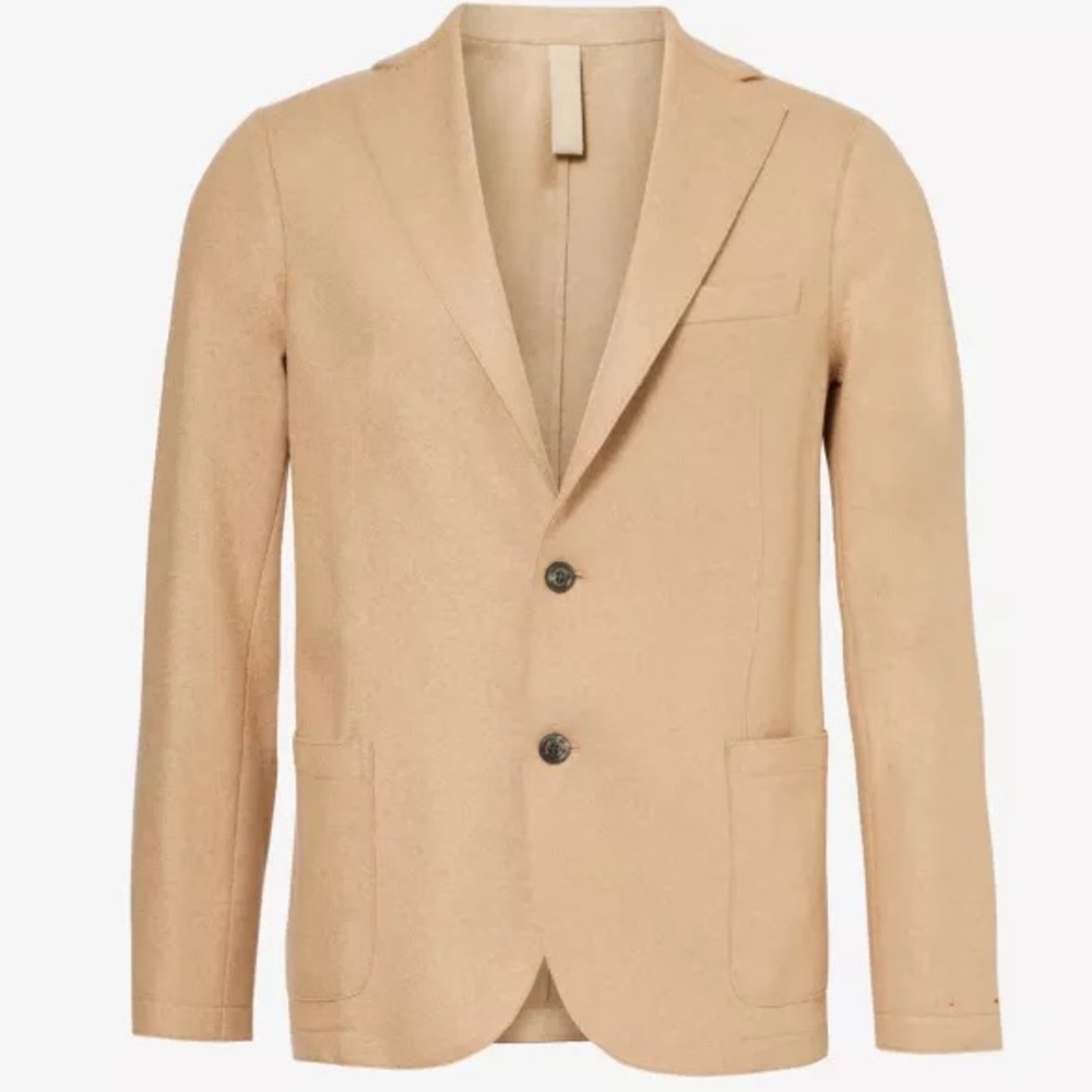 ELEVENTY camel knit blazer